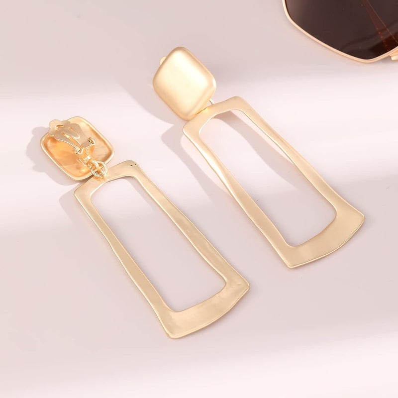 OCCFAE Store Metal Clip On Earrings for Women Non Pierced Dangle Drop Earrings Multiple Styles - Image 3